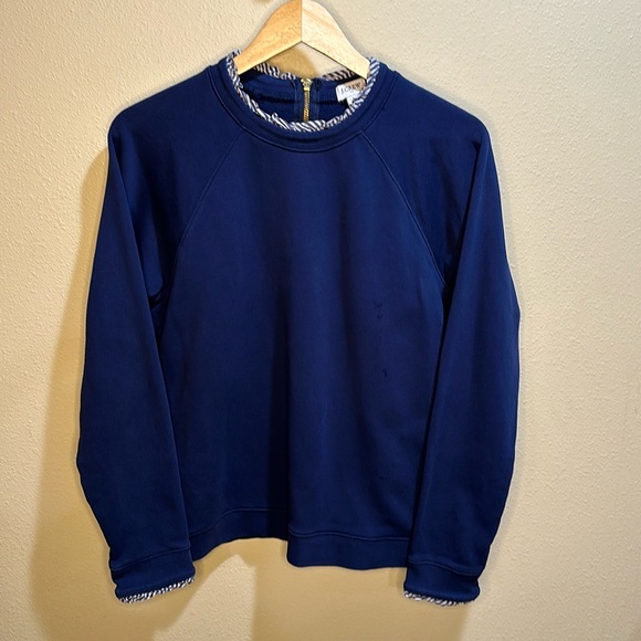 J. Crew Woven Large ruffleneck pullover sweatshirt - Picture 1 of 10